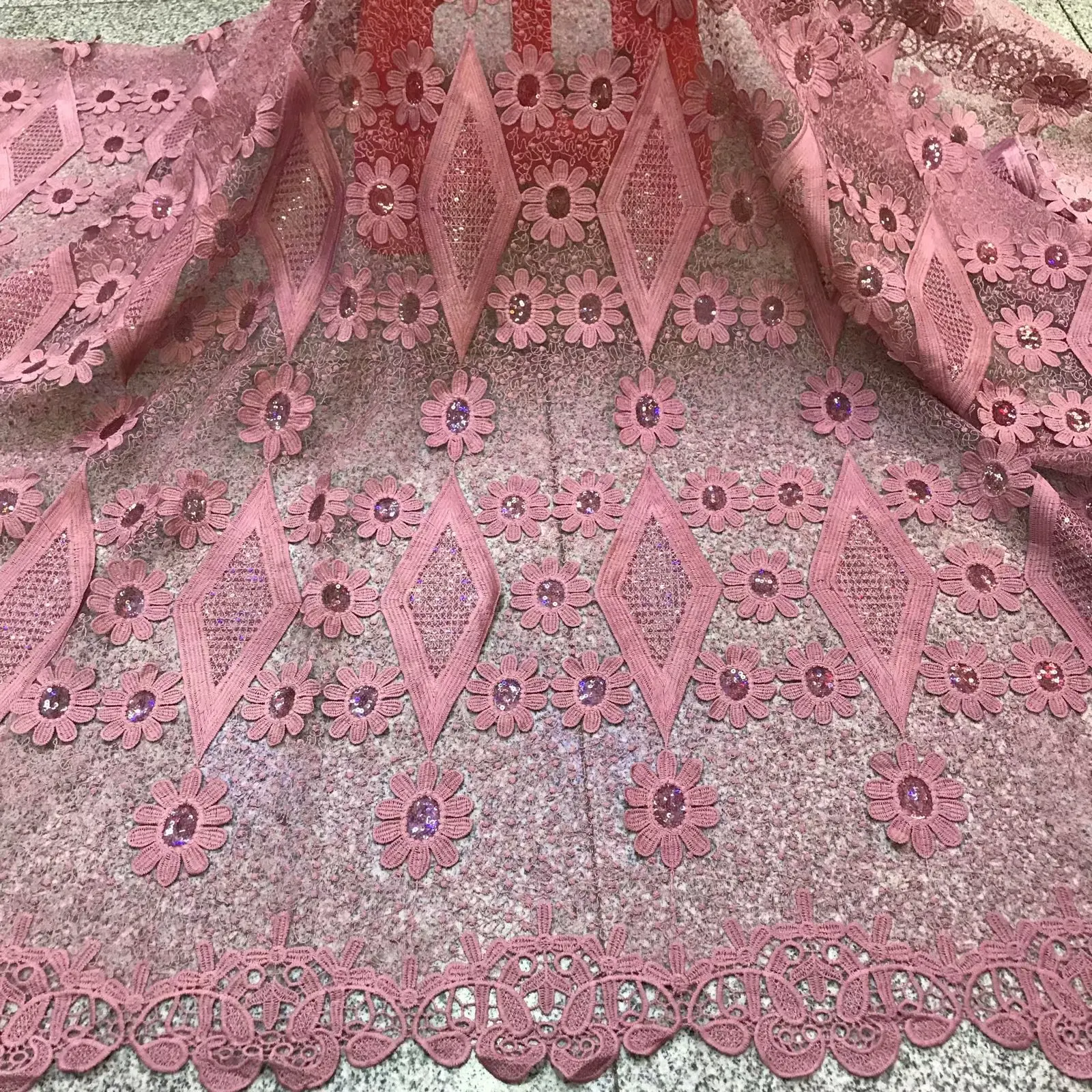 BEAUTIFICAL Африканское платье Французский кружевной ткани материал 5 ярдов Новое поступление вышивка тюль сетка кружева в нигерийском стиле ML5N644