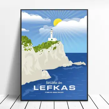 

Lefkada Cape Ducato Canvas Travel Poster Prints Home Wall Art Decor Painting