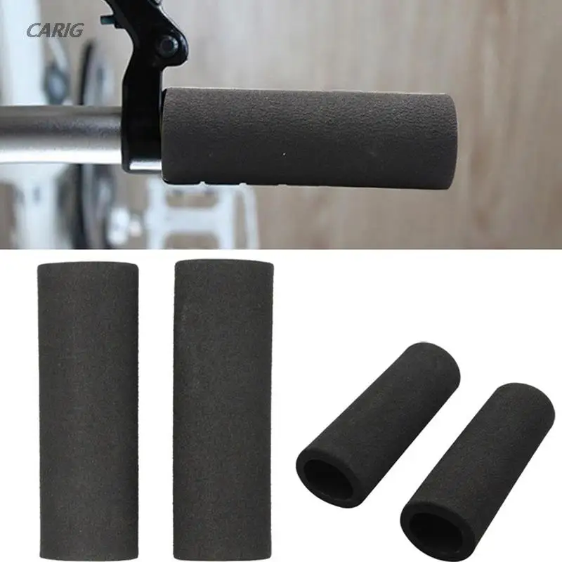 C 2Pcs Universal Motorcycle Black Handle Grip Covers Slip on Foam Anti