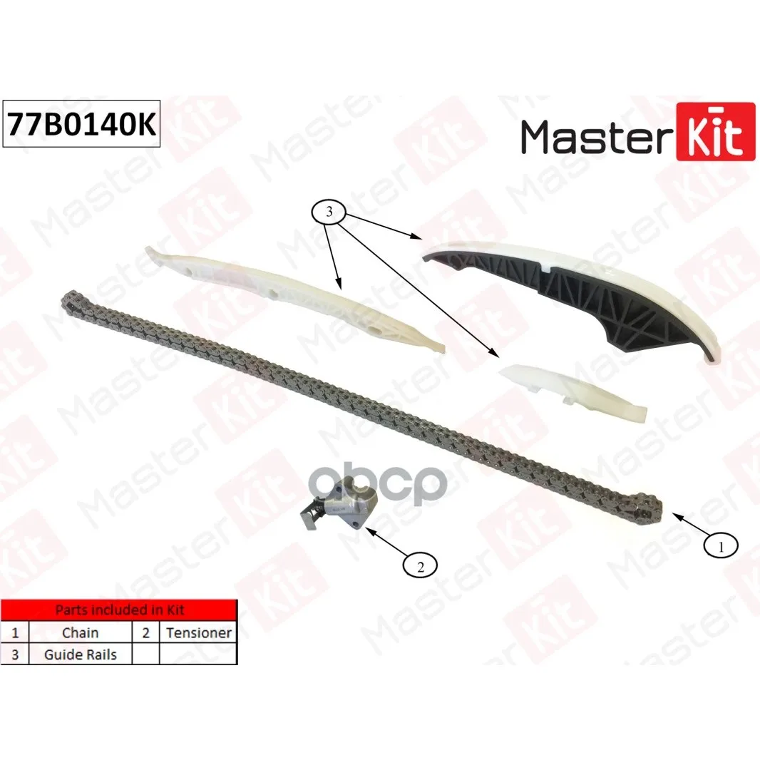 Комплект Цепи Грм(Без Звездочек) Vag Cjxc 77b0140k MasterKit арт. 77B0140K