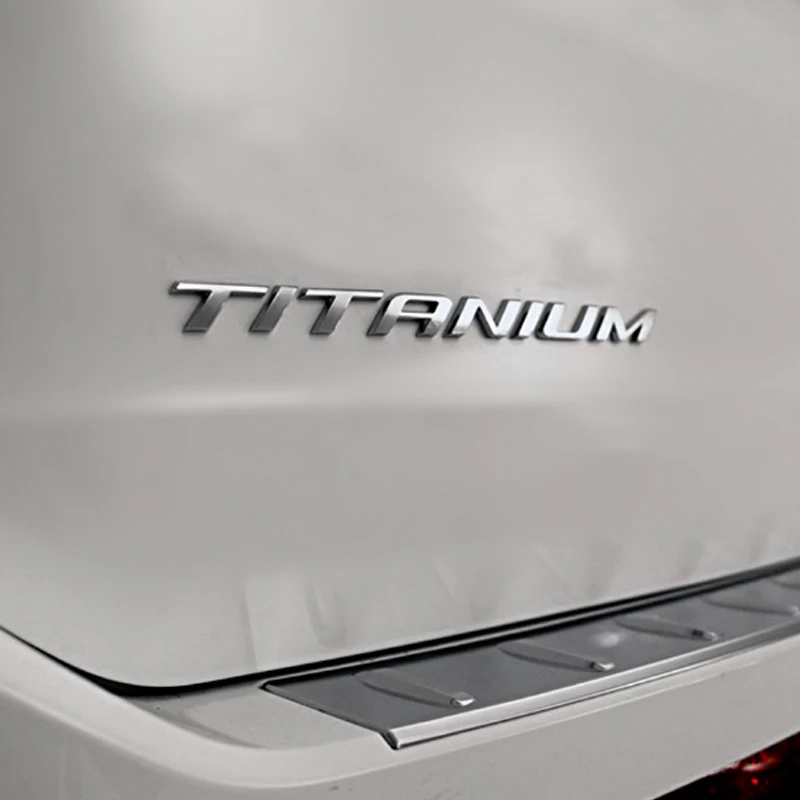  DSYCAR 1Pcs 3D Metal TITANIUM Car Side Fender Rear Trunk Emblem Badge Sticker Decals for Ford EcoBo