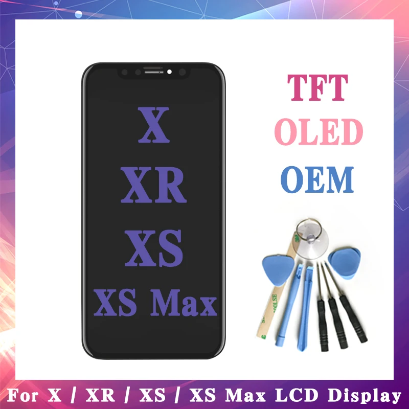 

AAA+ Quality For iPhone X XR XS MAX With 3D Touch LCD Display Screen Digitizer Assembly For iPhoneX OLED Black With Tools