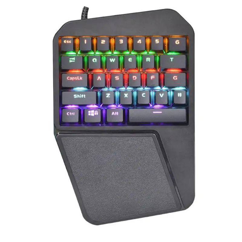 SUNROSE T660 Usb Проводная Механическая клавиатура для Pubg Одноручный синий переключатель подсветка клавиатура для телефона стрельба игры