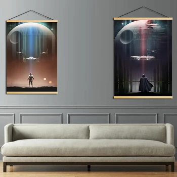 

Wall Artwork Home Decoration Movie Painting Solid Wood Hanging Scrolls Canvas Print Pictures Posters For Living Room