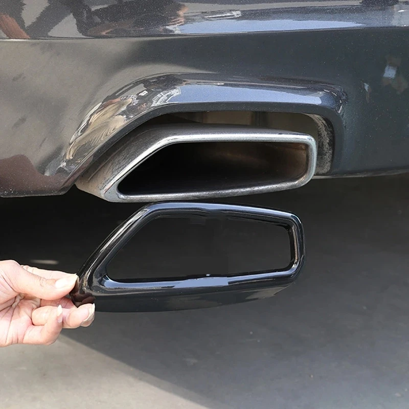 Stainless Steel,Car Tail Muffler Exhaust Pipe Output Cover Parts,For BMW 5 Series G30 G38 2018-2022 External Accessories