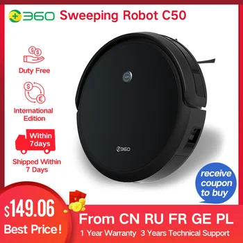 

Robot vacuum cleaner 360 C50 dry and wet cleaning 2600pa tank 300 ml dust collector 510 ml app management