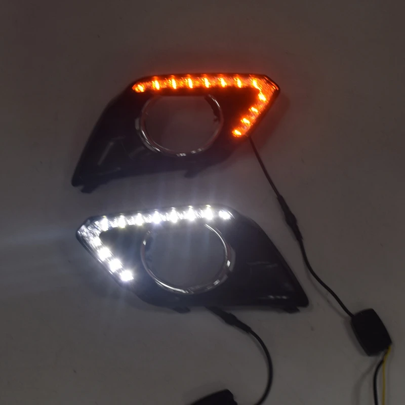СВЕТОДИОДНЫЙ DRL Дневной светильник противотуманная фара автомобиля 12V для бега светильник s для Nissan X-Trail 2014-2016