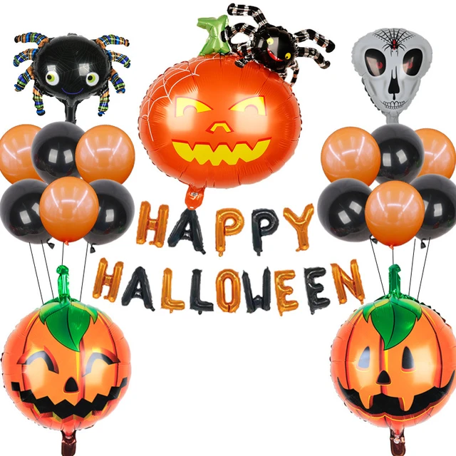 Halloween Balloons Set Spider Pumpkin Ghost Balloons Halloween Decorations Inflatable Toys Halloween Party Decoration 18