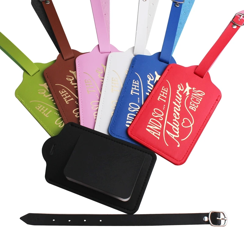 Zoukane Leather Suitcase Luggage Tag Label Bag Pendant Handbag Portable Travel Accessories Name ID Address Tags LT43 afbeelding