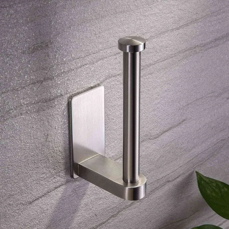 Горячая-самоклеющийся держатель для туалетной бумаги-держатель для туалетной бумаги для ванной комнаты без бурения из нержавеющей стали матовый