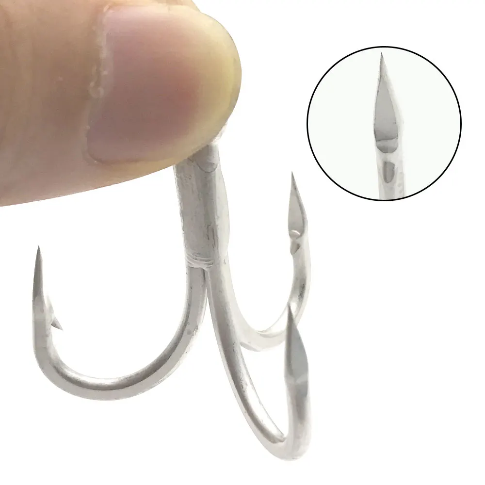 5pcs 5X BKK 1/0 2/0 3/0 Strong Hybrid Strength Anchor Fishing Hooks Treble  Hooks Stainless Skirts Lure Hooks Fishing Tackle