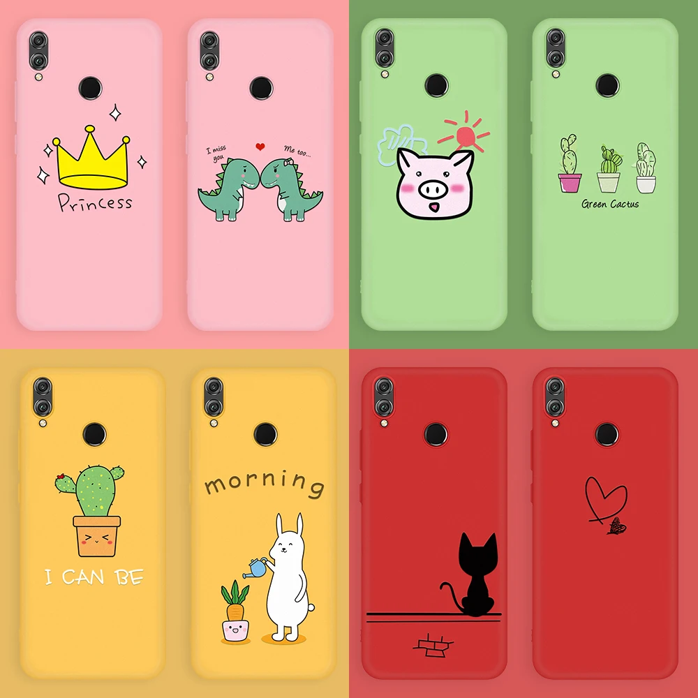 

Funny Cactus Heart Pattern Phone Case For Huawei Honor 10 8X 20 10i 20i 20 Pro Soft TPU Cover Case For Huawei Honor 9 10 20 Lite