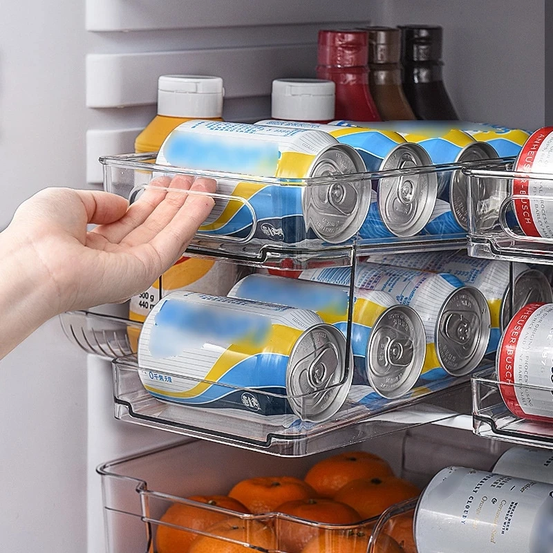 2-Tier Soda Can Organizer for Refrigerator, Automatic Rolling Fridge  Dispenser, Holds 12 Cans, 1 unit - Kroger