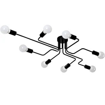 

Vintage Ceiling Lights Multi-head Ceiling Lamp Iron Bent Pipe Light Fixtures E27 LED Plafondlamp For Foyer Living ceiling lamp