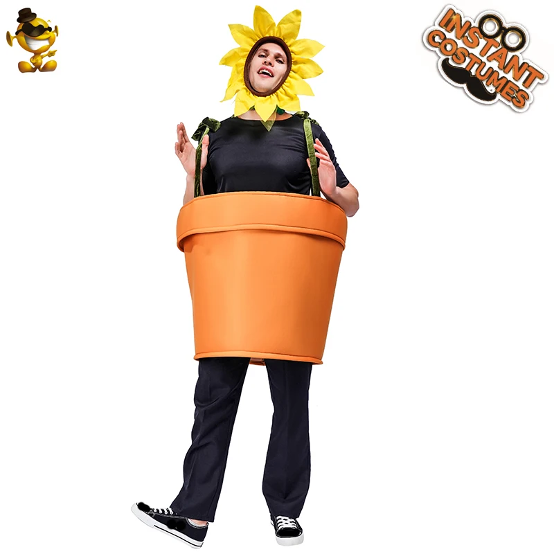 Unisex Sunflower Pot Costumes For Party Fancy Dress Purim Cosplay Sun