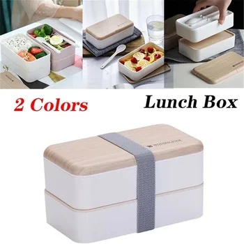 

Ins Double Separate Lunch Box Portable Microwave Oven Heating Lunch Box