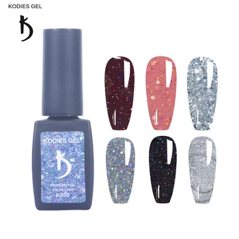 

KODIES GEL Holographic Nail Gel Polish 8ML Silver Black Cherry Gelpolish Diamond Glitter Shine Manicure UV LED Gel Lacquer Lak