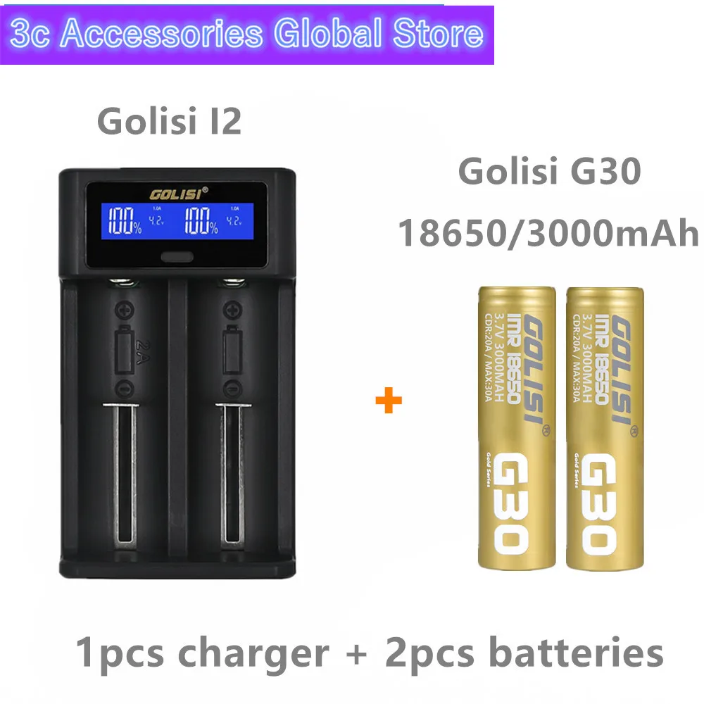 Аккумулятор Golisi G30 IMR 18650 3000 мАч перезаряжаемая батарея для вейпа мод i2 умное
