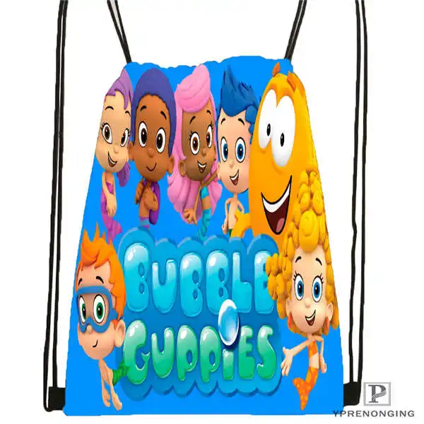 Custom Bubble Guppies походная сумка на шнурке милый рюкзак для детей(черная спинка) 31x40 см#180531-03-23 - Цвет: Drawstring Backpack