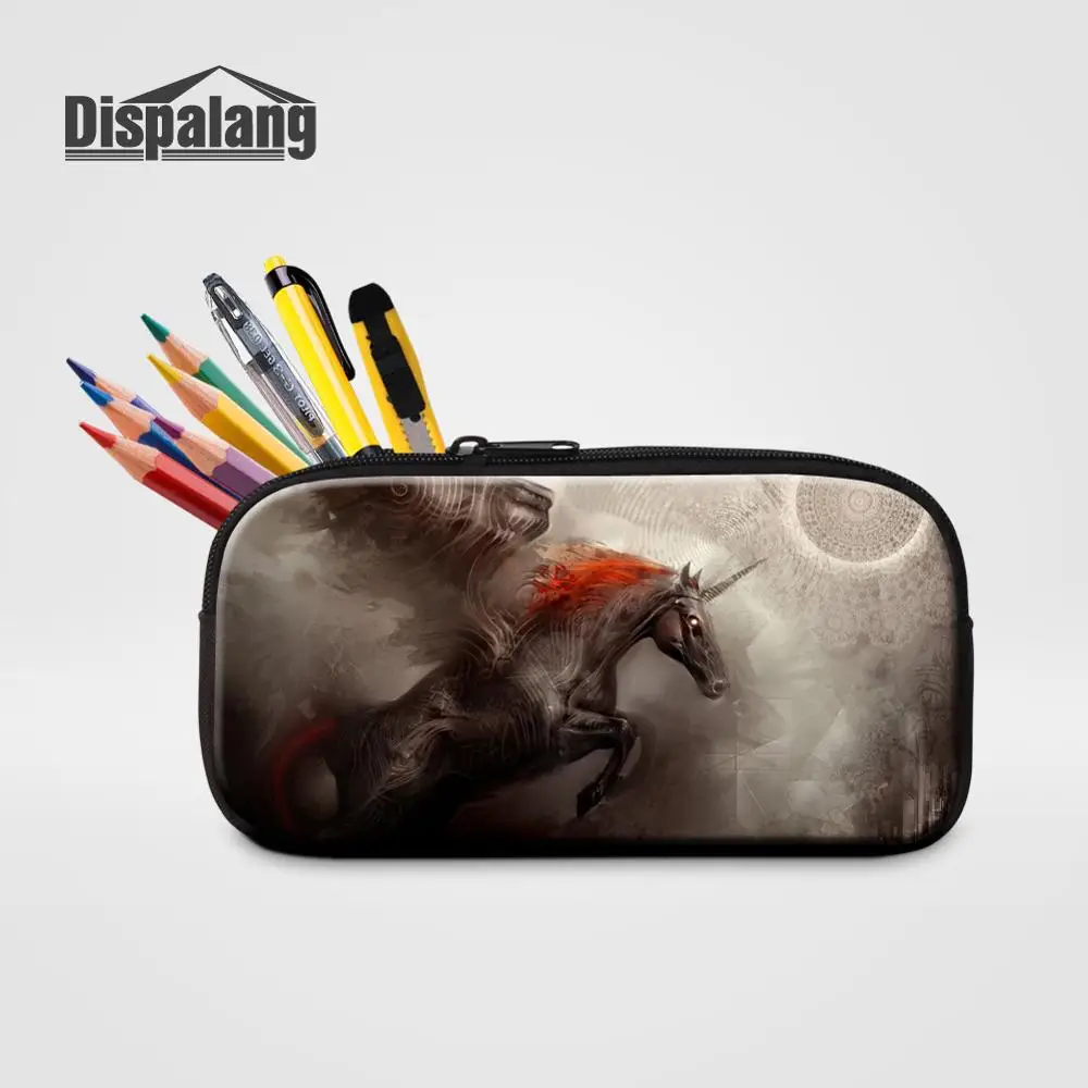 Dispalang Дамские Мини косметички 3D печать лошадь пеналы для мальчиков девочек милые животные молния ручка сумка школьные канцелярские принадлежности - Цвет: Pencil Case26
