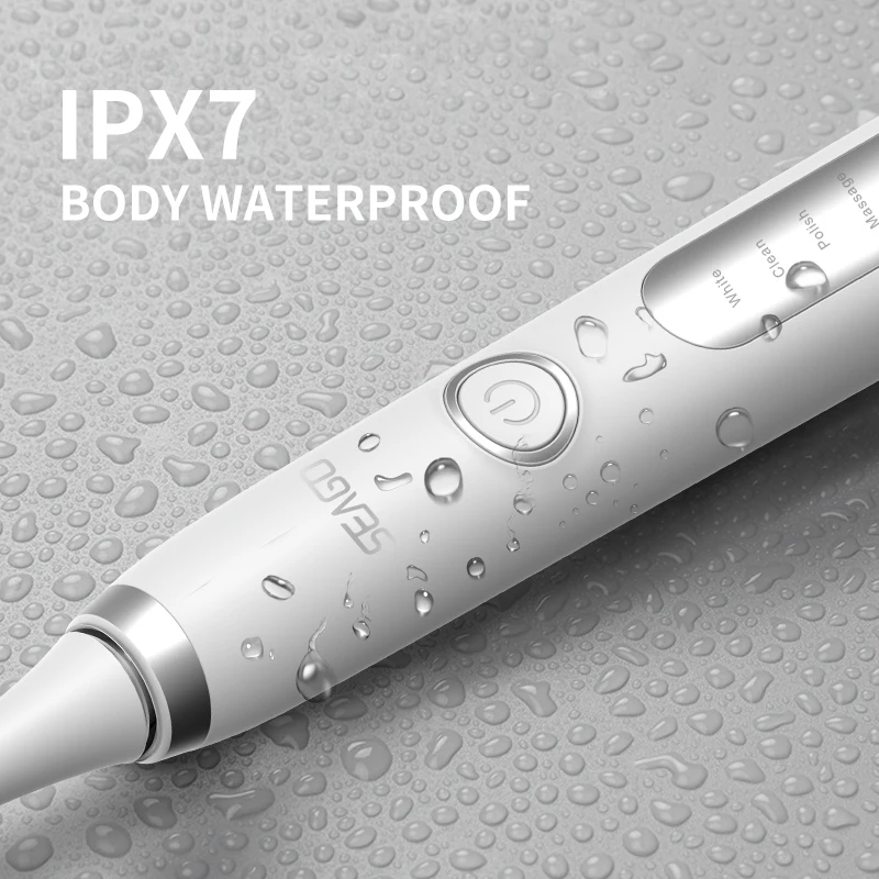 SEAGO Sonic Electric Toothbrush Upgraded Adult Waterproof Ultrasonic Rechargeable Toothbrush Whitening Healthy Gift SG-986 SEAGO Sonic Electric Toothbrush Upgraded Adult Waterproof Ultrasonic Rechargeable Toothbrush Whitening Healthy Gift SG-986