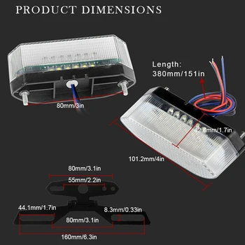 

1 Pc Car Accessories Tail Light 30-LED Universal Motorcycle Brake Lamp License Plate Light Taillight Clear Lens