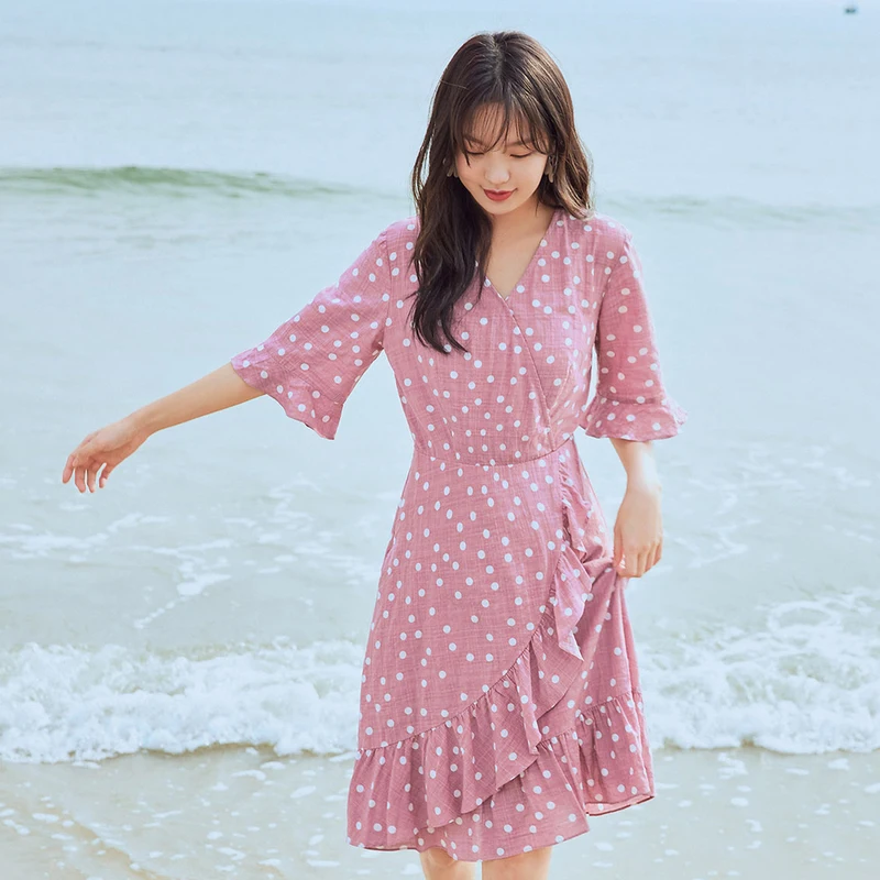 INMAN 2020 Summer New Arrival Irregular Falbala Fariy French Style Elegant Short Sleeve Dress INMAN 2020 Summer New Arrival Irregular Falbala Fariy French Style Elegant Short Sleeve Dress