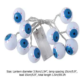 

Battery Operated Halloween Ghost Eye String Lights Holiday Christmas Party Decor Powered by Batteries Single OPP Package