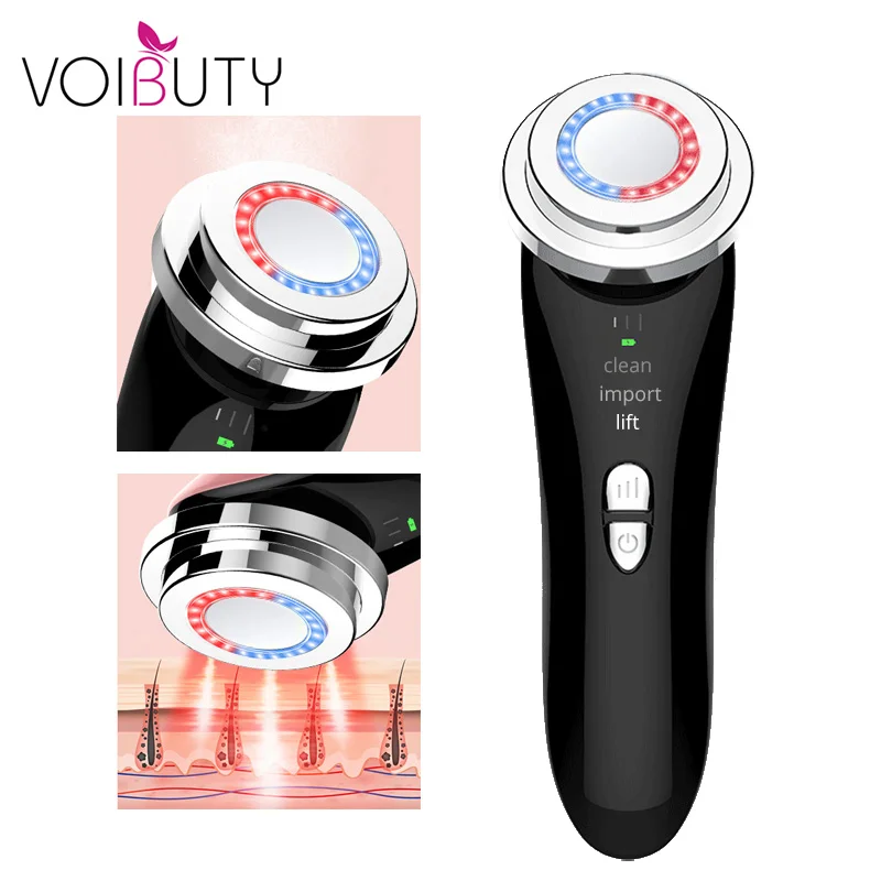 Electric Beauty Instrument LED Photon Heating Therapy Facial Skin Care Tool Device Face Lifting Tighten Massager Beauty Machine