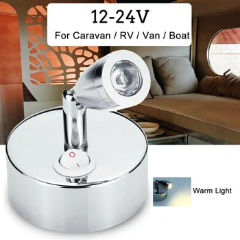 

1W Reading Light Flexible Spot RV Camper Boat Wall Bedside Button Type