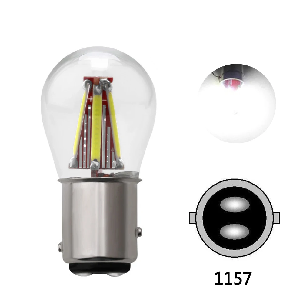 White 1157 4LED нити 1157 BAY15D 21/5 Вт автомобильный резервный задний стоп лампочка для фонарей стоп-сигналов белая лампа Автомобильные стояночные огни - Испускаемый цвет: White 1157