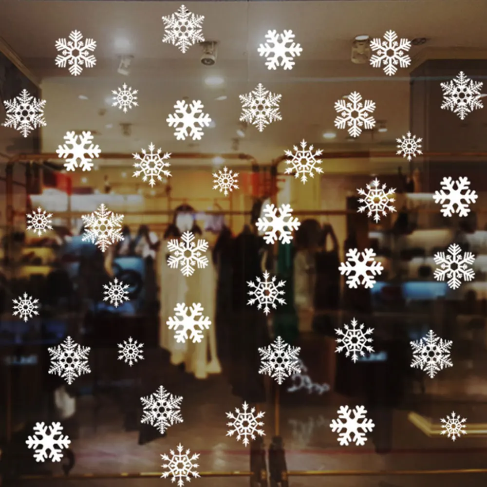 

Wall Decal Wallpaper Wall Sticker Lifelike Beautiful PVC Snowflake Christmas Display Window Bar Bathroom Office