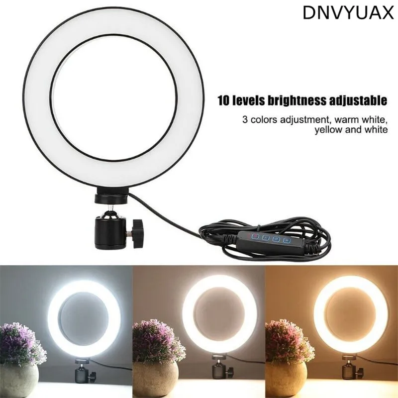 

1PC LED Ring Light Selfie Fill Lamp 10 Levels Brightness Dimmable 3 Light Modes for Living Broadcast/Photography/Recording