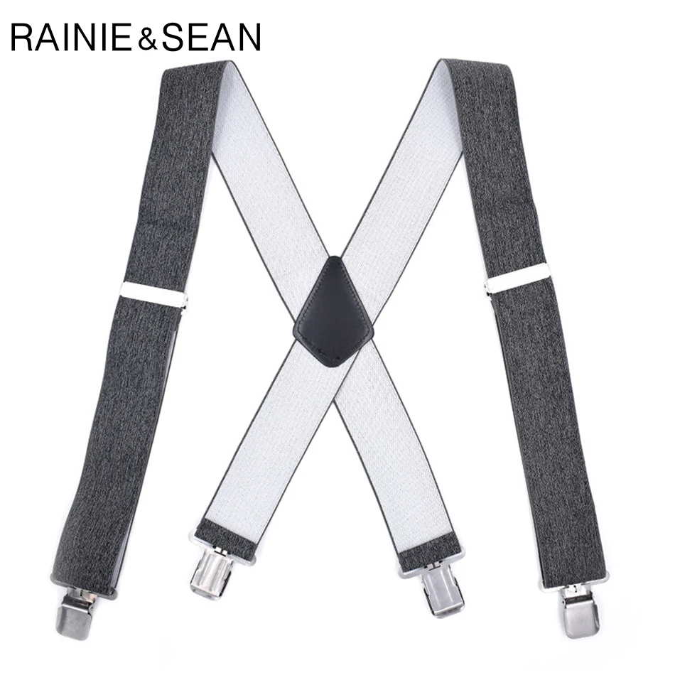 Подтяжки для мужчин и взрослых RAINIE SEAN серые мужские подтяжки брюк эластичные