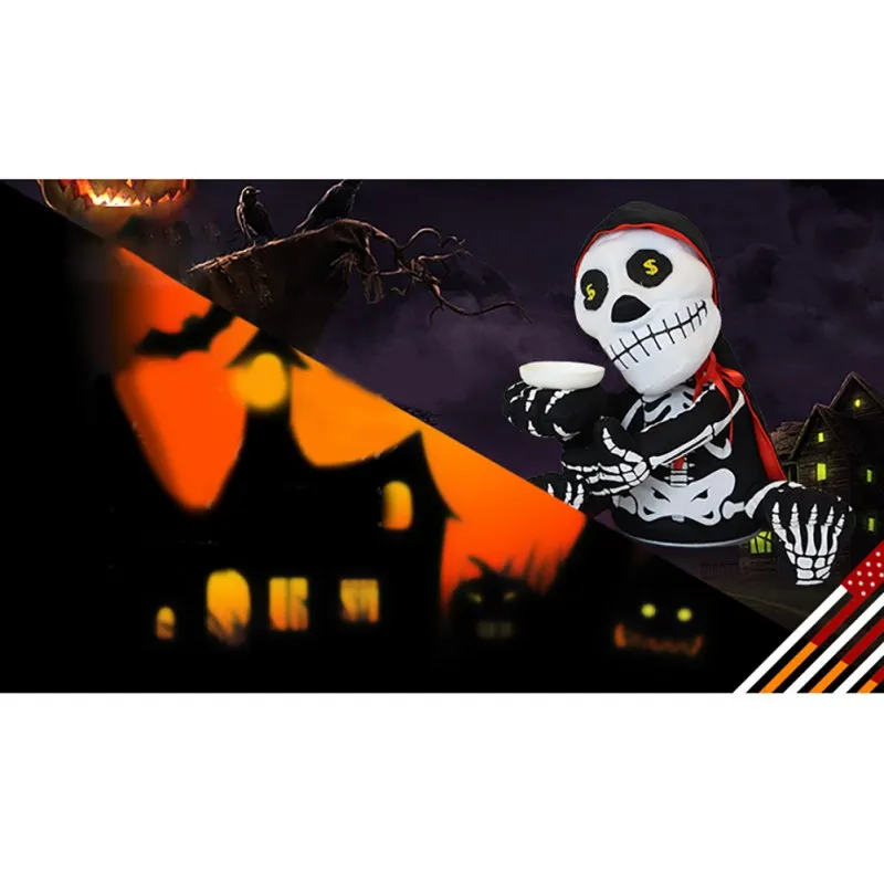 

Halloween Decorations Throwing Coins Skeleton Doll Plush Dancing Dolls Type Money Box For Festival Home Party Decorations