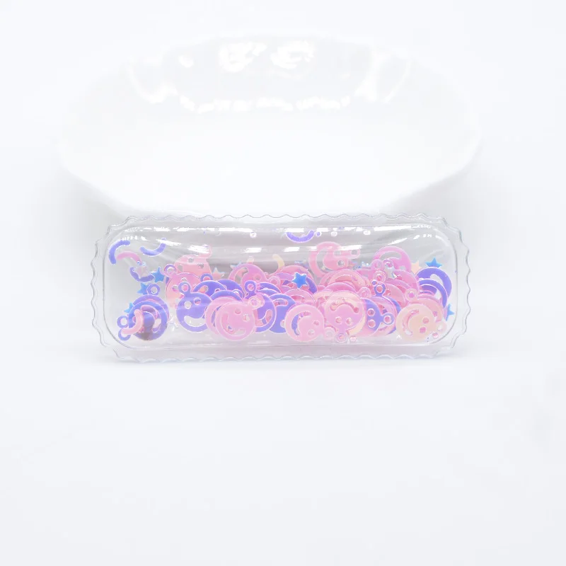 10 шт. 58 мм прозрачный ПВХ улыбка блесток спина открытие кружева BB клип аппликация для DIY детские головные уборы девушка заколки для волос аксессуары L02 - Цвет: Pink