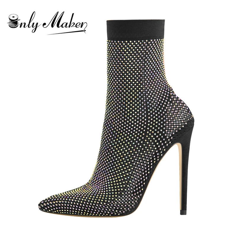 Fishnet rhinestone heels Clearance