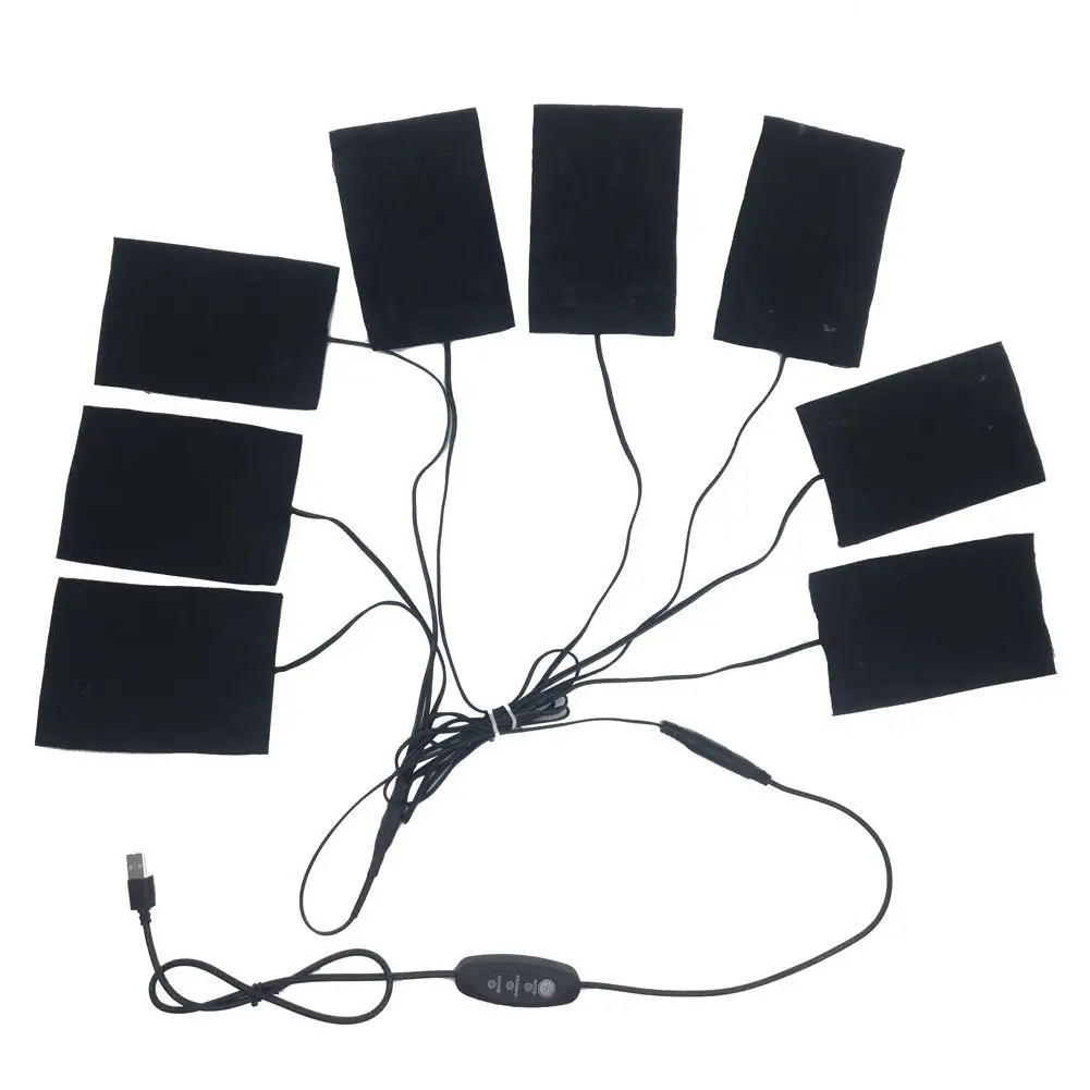 8 в 1 грелка для одежды с usb зарядкой 5 в углеродное волокно грелка Электрический нагревательный лист для одежды жилеты нижнее белье