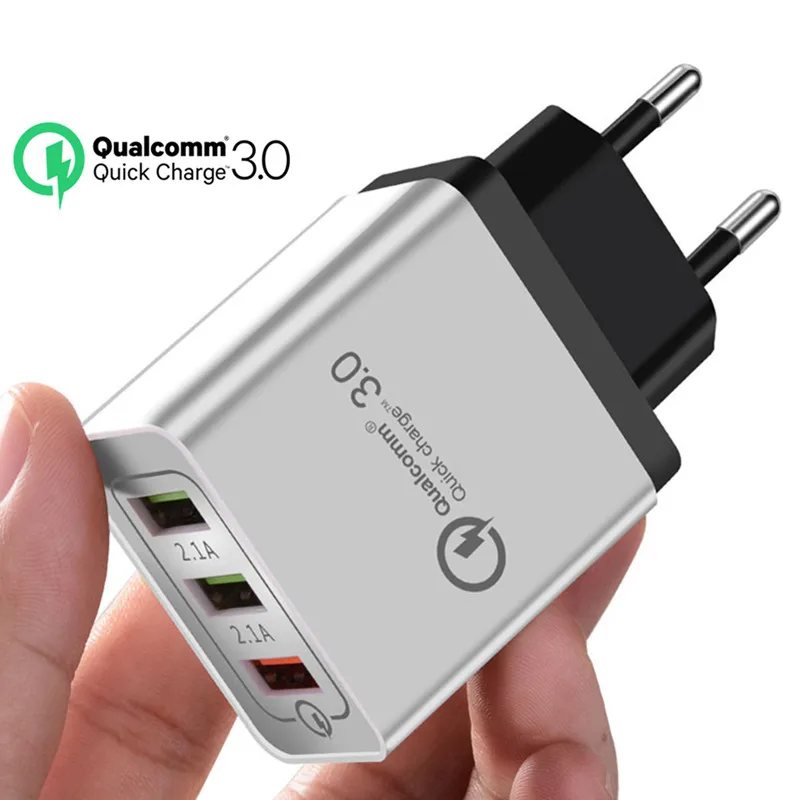 ROCK Quick Charge QC 3,0 Быстрая зарядка 3 USB зарядное устройство для телефона настенный адаптер для iPhone 11 8 7 XR Xiaomi samsung huawei мобильный телефон