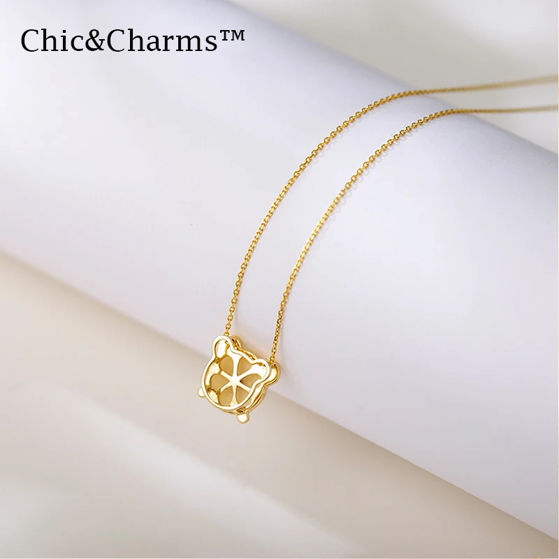 Chic& Charms 9K& 14K Настоящее розовое золото натуральный жемчуг ожерелье с бриллиантами дизайн женские ювелирные изделия