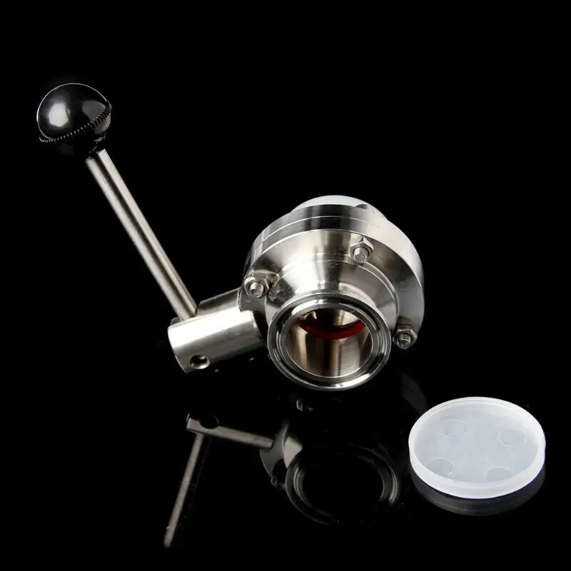 

1-1/2 38mm Stainless Steel Sanitary 1.5 Tri Clamps Butterfly Valve Part Useful