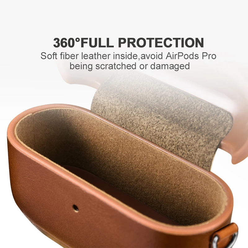 Genuíno Couro de Vaca Case Plástico Capa para Airpods Pro Luxo Retro Couro Case Protetor para Airpods 1 - Image 4