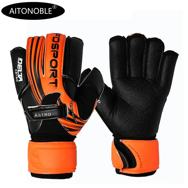 Aitonoble New Design Professional Soccer Goalkeeper Glvoes Latex Finger Protection Children Students Football Goalie Gloves