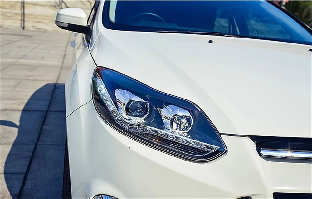 2 шт. светодиодный головной фонарь для Ford Focus 3 фары 2012 2013 Европа светодиодный направляющий свет drl H7 hid Биксеноновые двойные линзы ближнего света