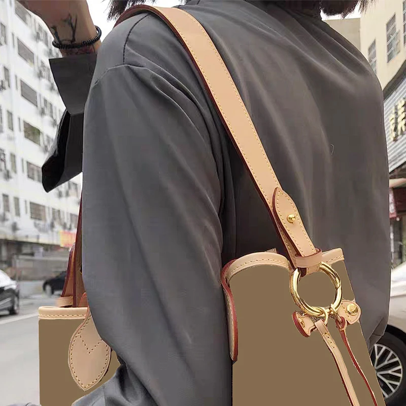 TINBERON Bucket Bag Shoulder Strap 60CMWithout Buckle Wide Bag Strap Discoloration Leather Luxury Design Underarm Shoulder Strap