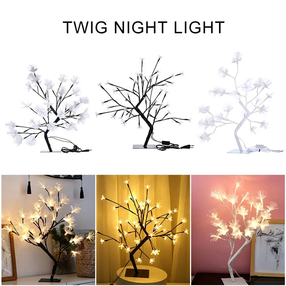

220V EU Plug LED Night Light Flower Tree Shape Baby Bedroom Home Table Lamp Support Dropshipping