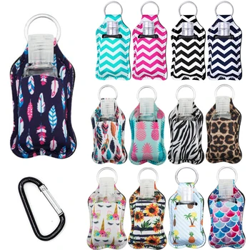 

1 Set 30ml Refillable Bottles Hand Sanitizer Bottles with Keychain Holder with Bottle Cover Portable Mini Silicone Bottle