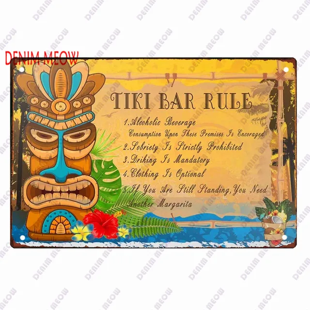Beach Metal Sign Tin Vintage Summer Beach Plates Relax Metal Wall Sign Pool Tiki Bar Pub Seaside Ocean Happy Place Decoor WY161 1