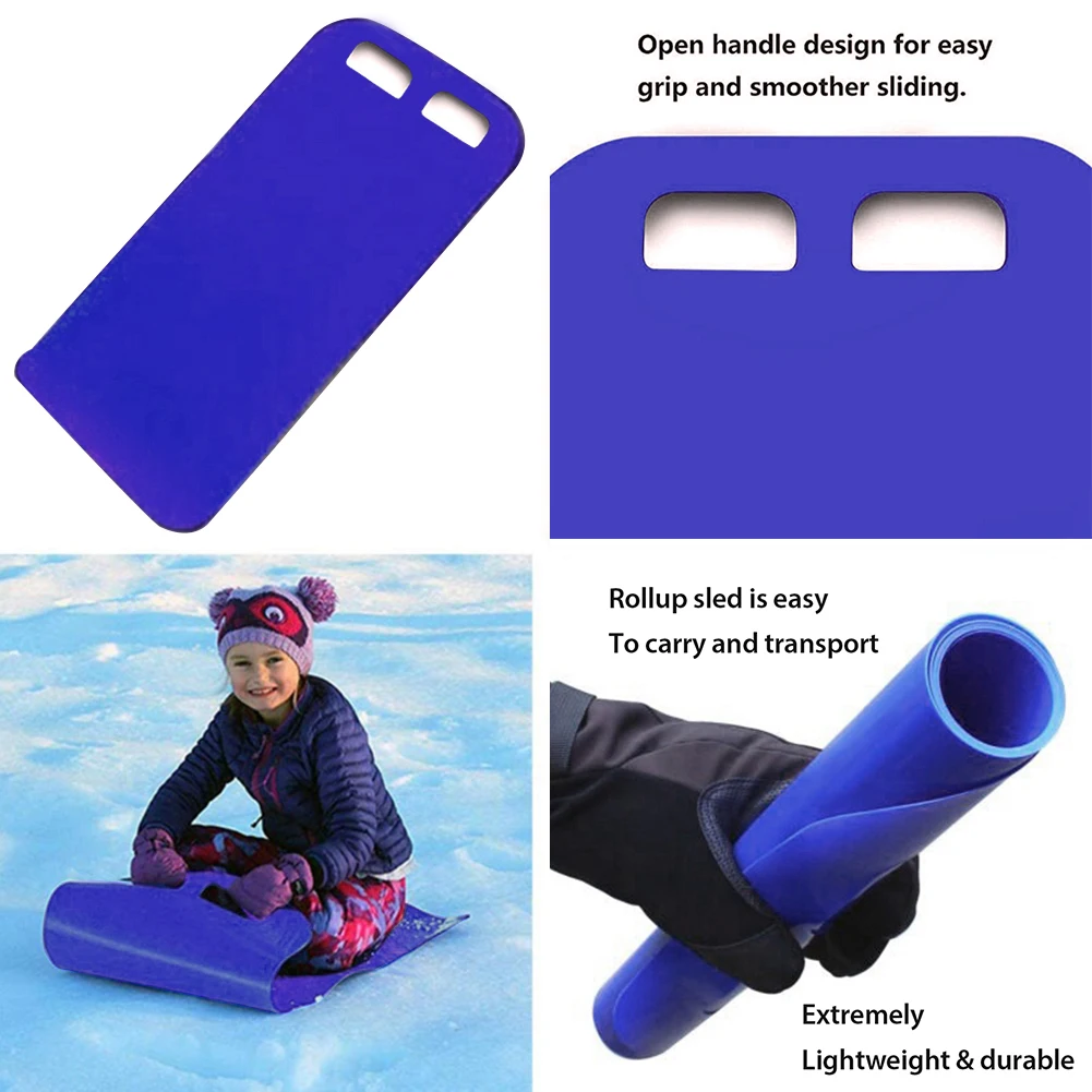 Winter Snow Sled Portable Foldable Snowboards Flexible Roll Up Skiing Board For Children Adult Sledge Snow Skiing Accessories