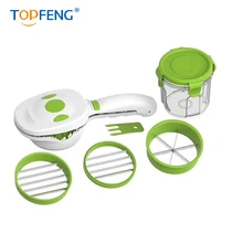Topfeng 5 в 1 быстрый нержавеющей стали овощерезка измельчитель 5 в 1 Многофункциональный кухонный резак для лука и овощей слайсер Малый